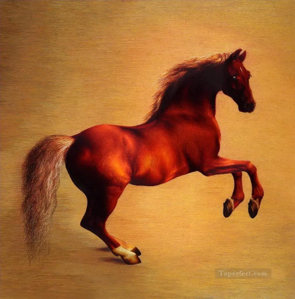 standing red horse mare animal classical Oil Paintings